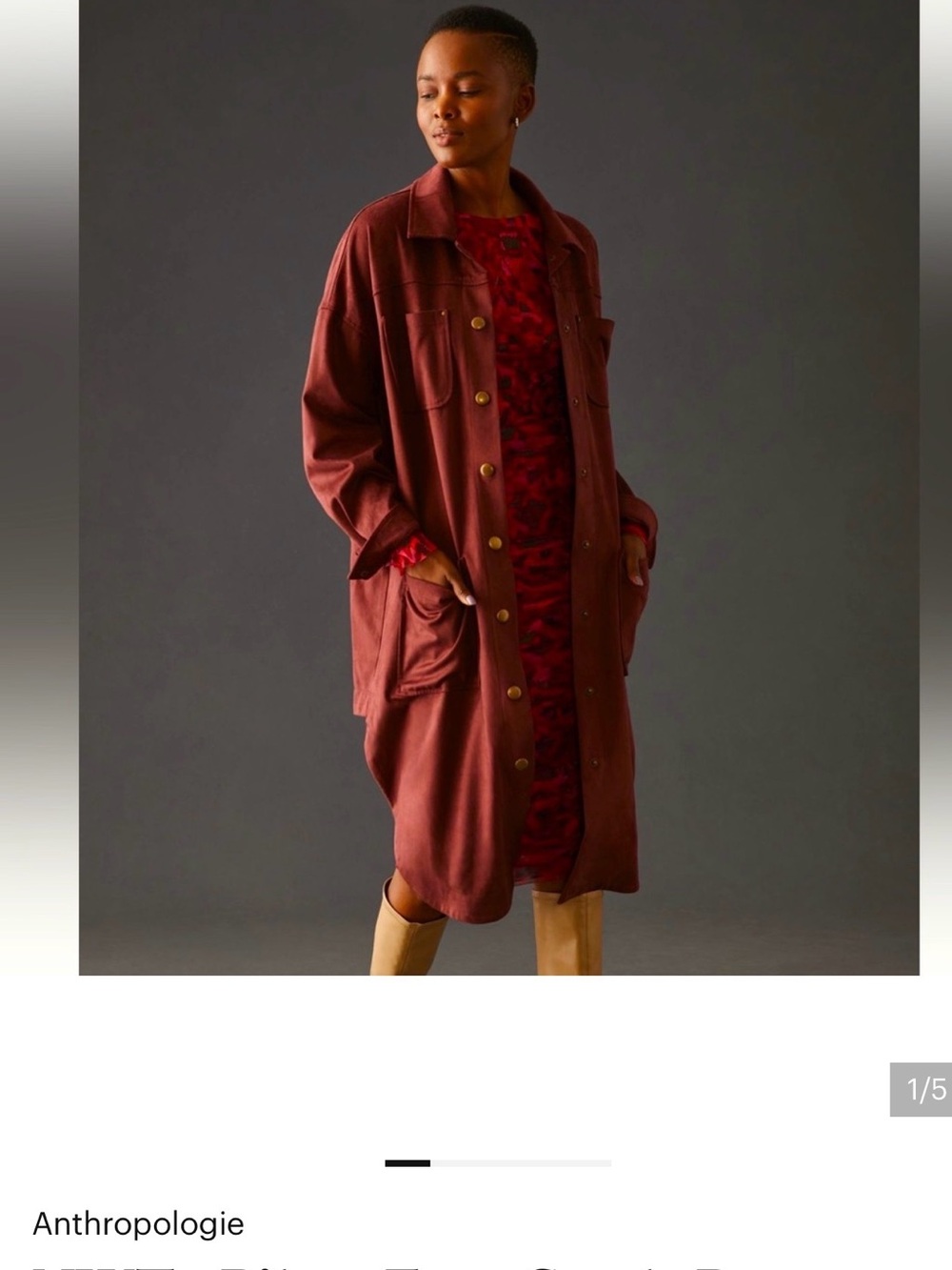 Pilcro Rust Red Suede Jacket